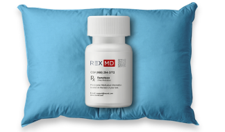 RexMD pill bottle with ramelteon on a pillow