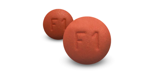 Two red finasteride pills